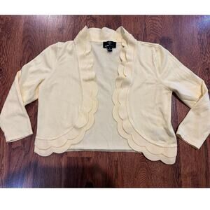 Ronnie Nicole Women’s Scallop Hem Shrug Cardigan Yellow Size Large – Elegant